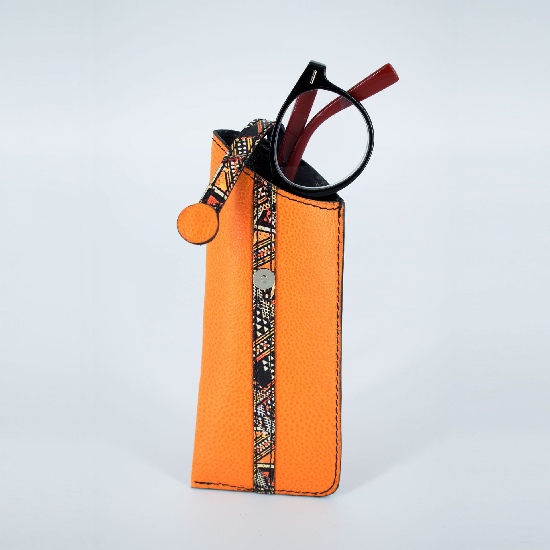 etui-a-lunettes-orange-grain-et-inca-fond-gris Étui à lunettes orange grain et inca fond gris