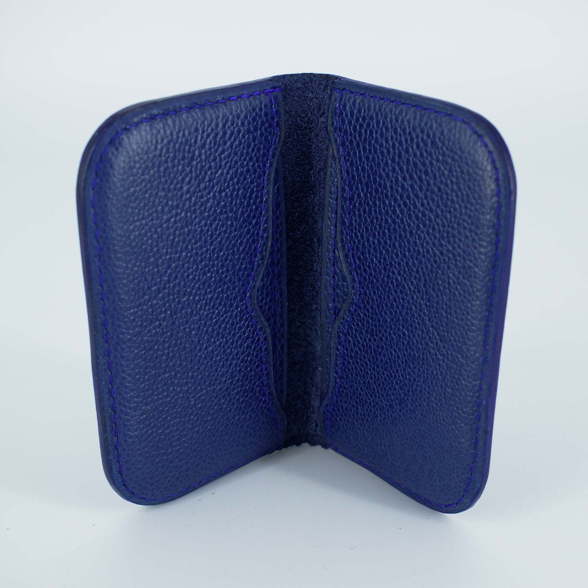 Porte-carte cuir bleu intérieur