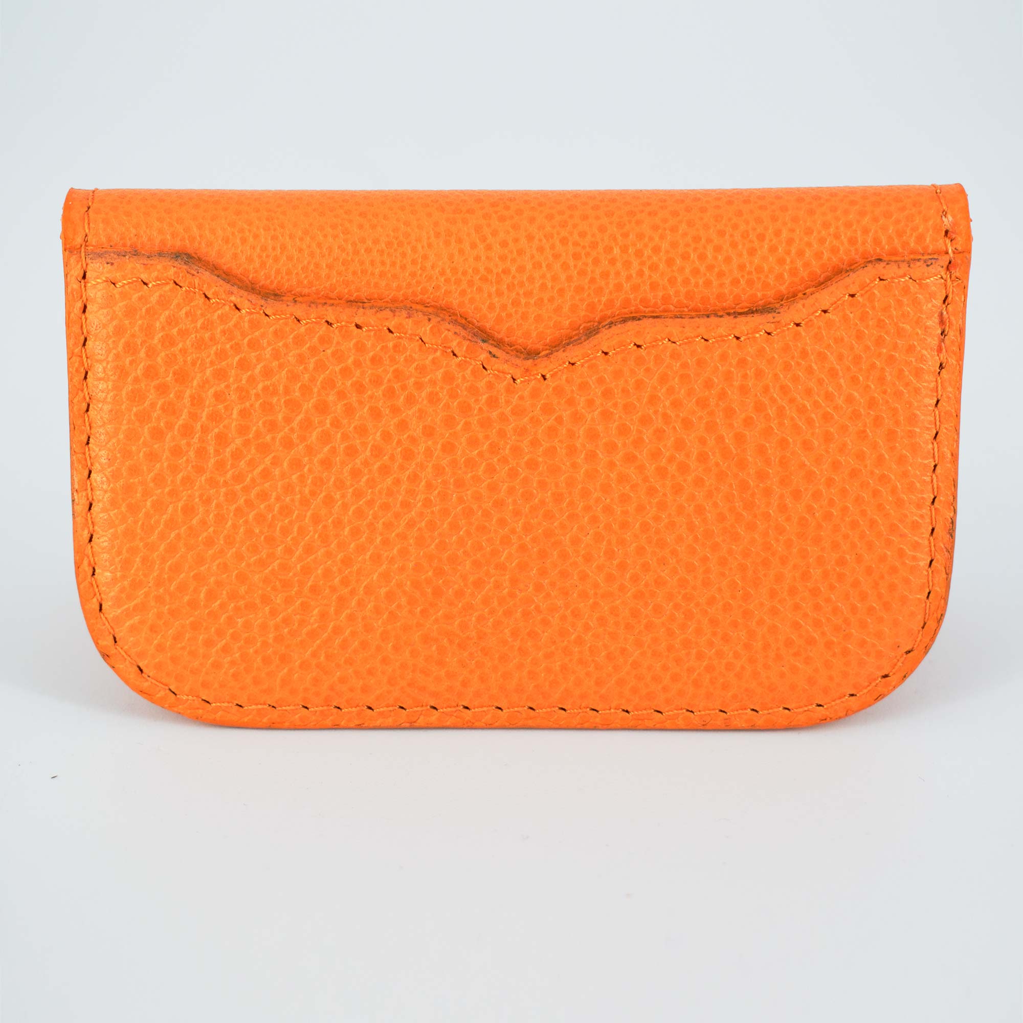 Porte-carte cuir orange verso