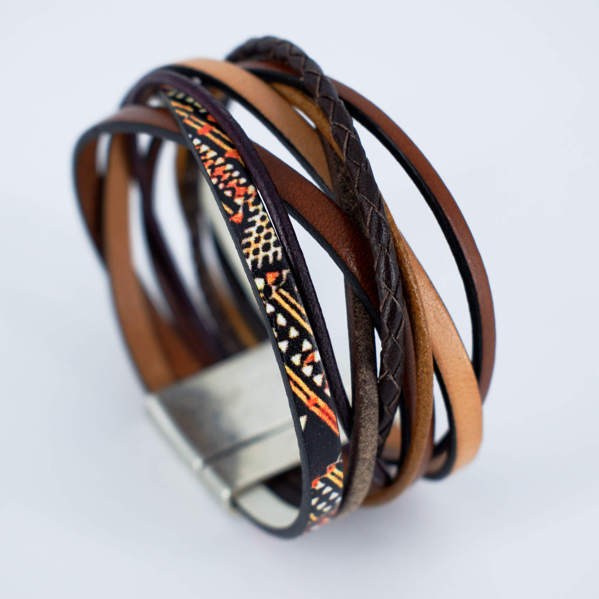 Bracelet Cuir Homme Avec Médaille Saint-Benoît - Lot De 2, Taille Réglable, Style Vintage