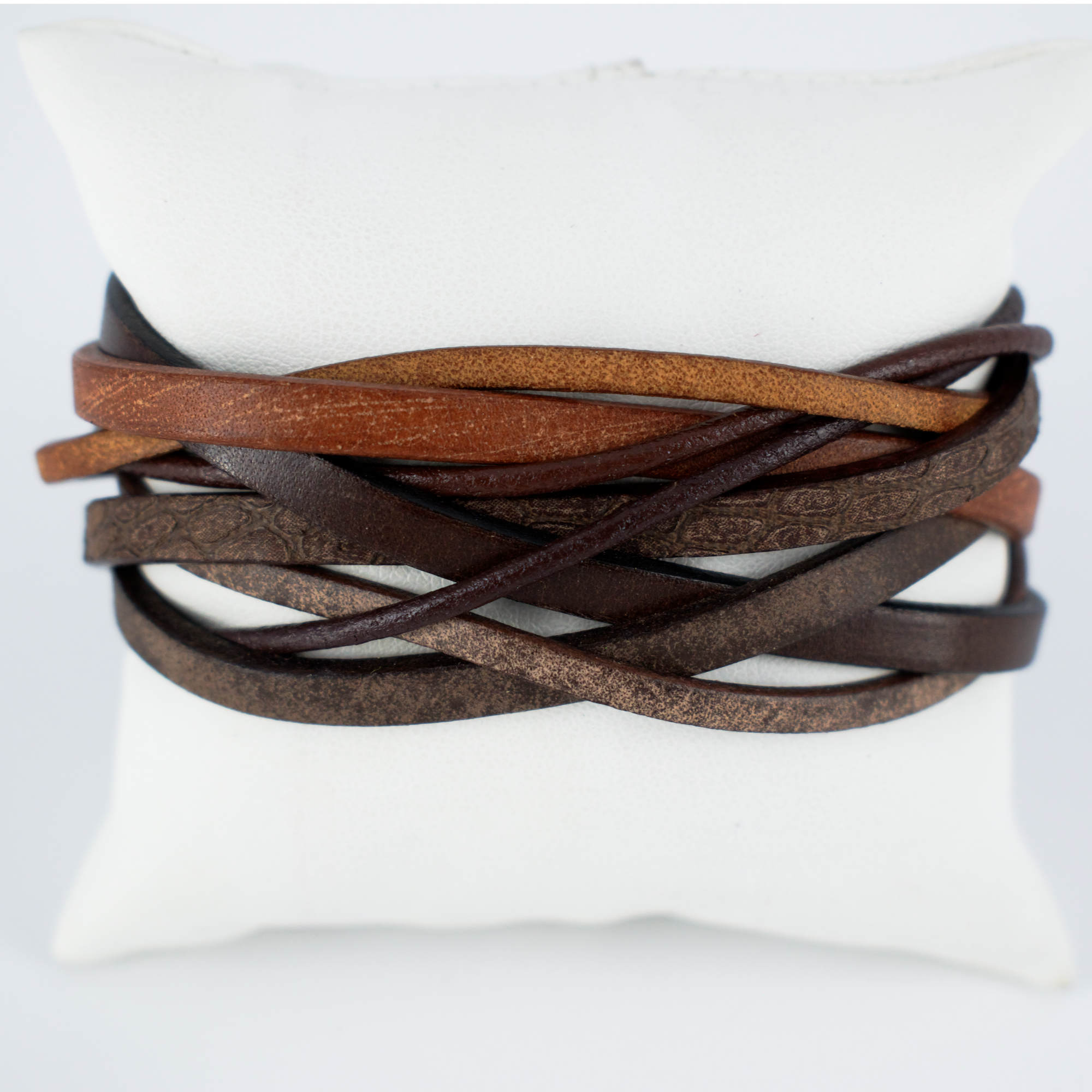 Bracelet cuir homme marron vintage