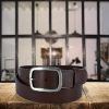 Ceinture cuir Bougainville chocolat enroulée