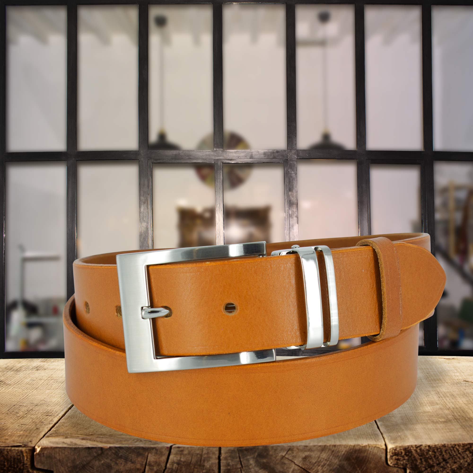 Ceinture cuir Frioul 35 london enroulée