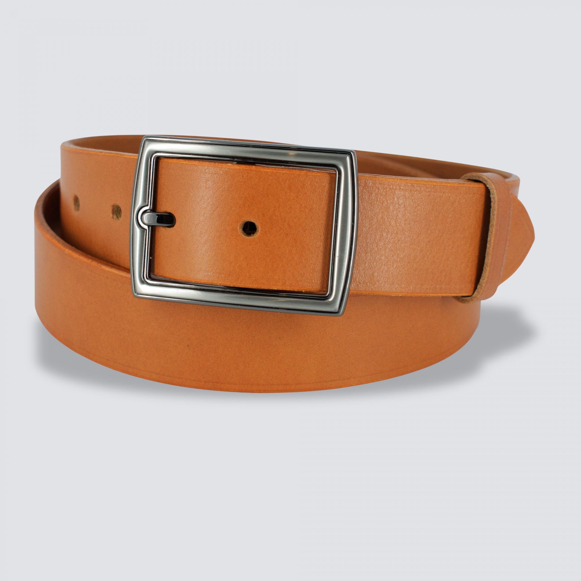 Ceinture cuir Pharo london enroulée fond gris
