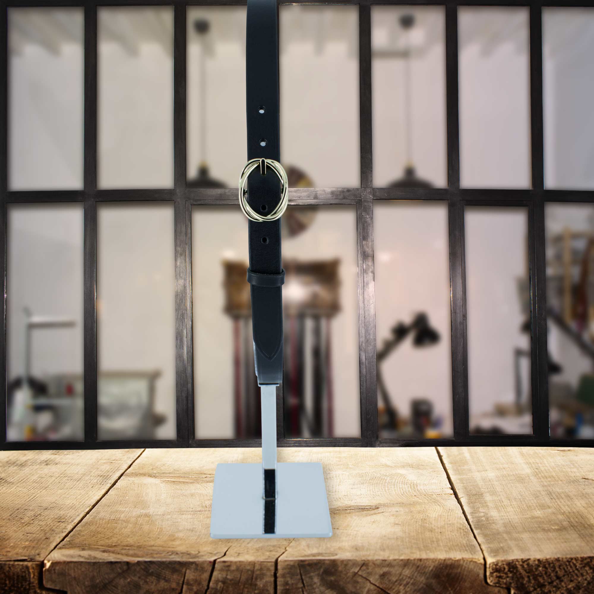 Ceinture cuir Rouet dorée noir