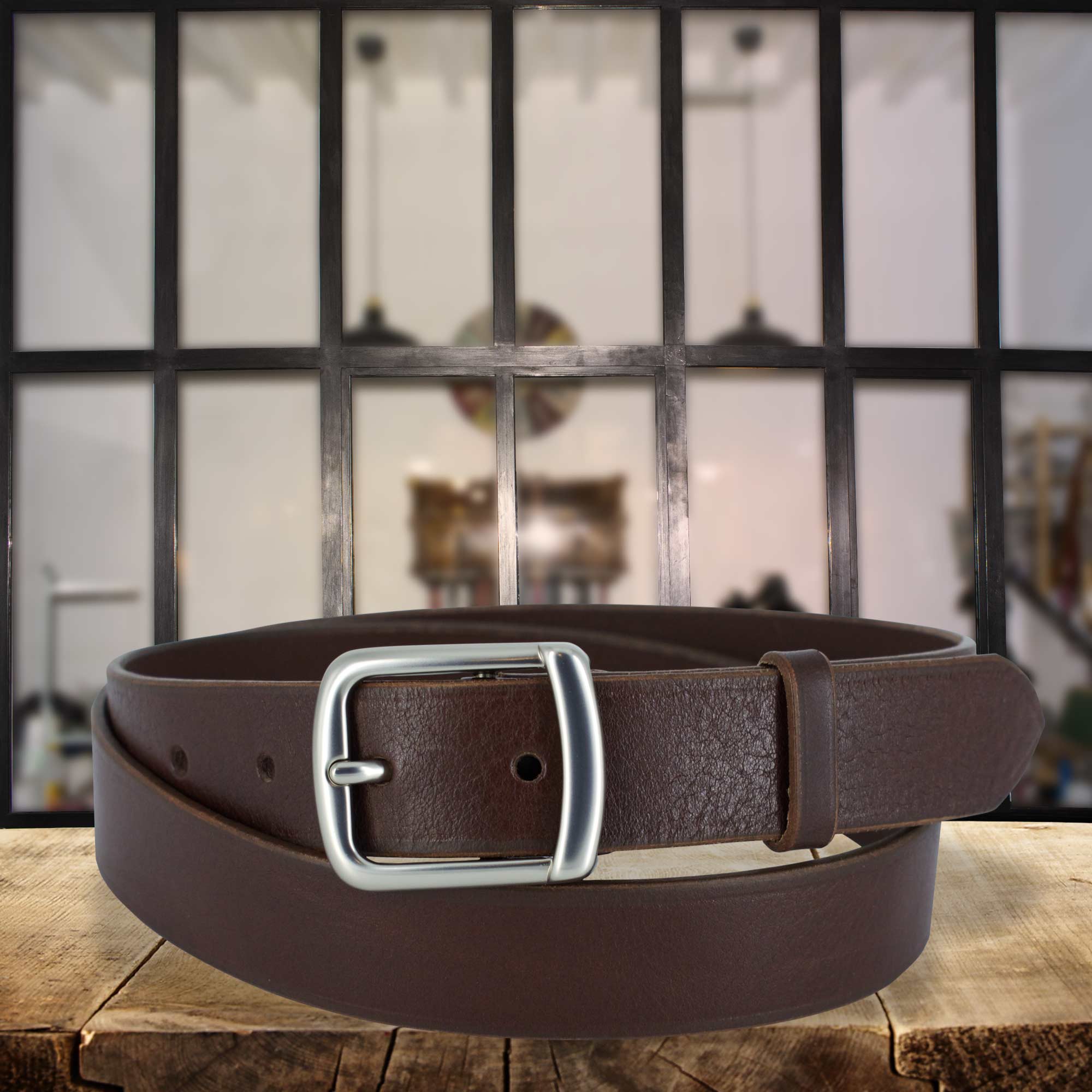 Ceinture cuir Sormiou 30 chocolat enroulée