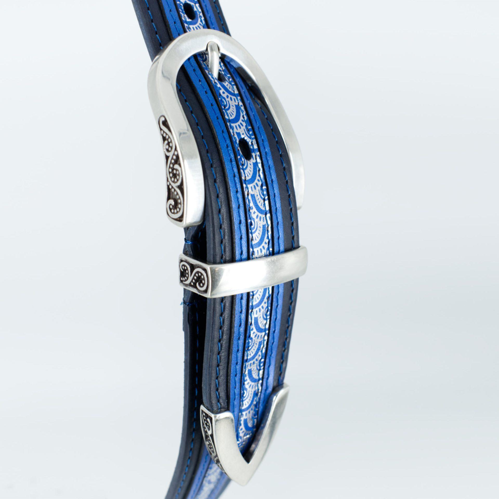 ceinture cuir Arlésienne bleu