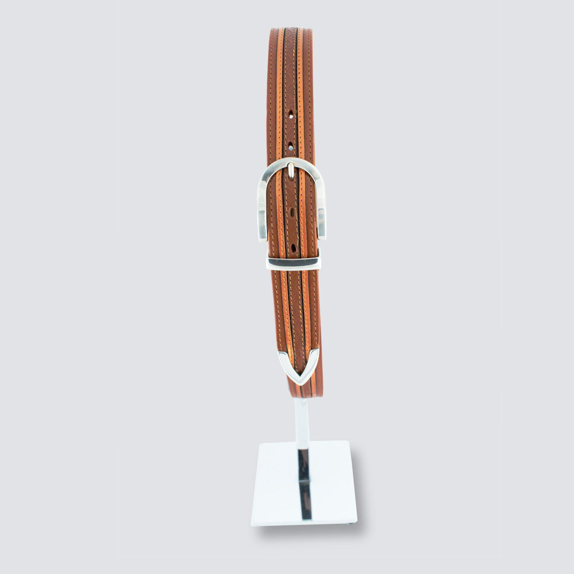 ceinture cuir Arlésienne london fond gris