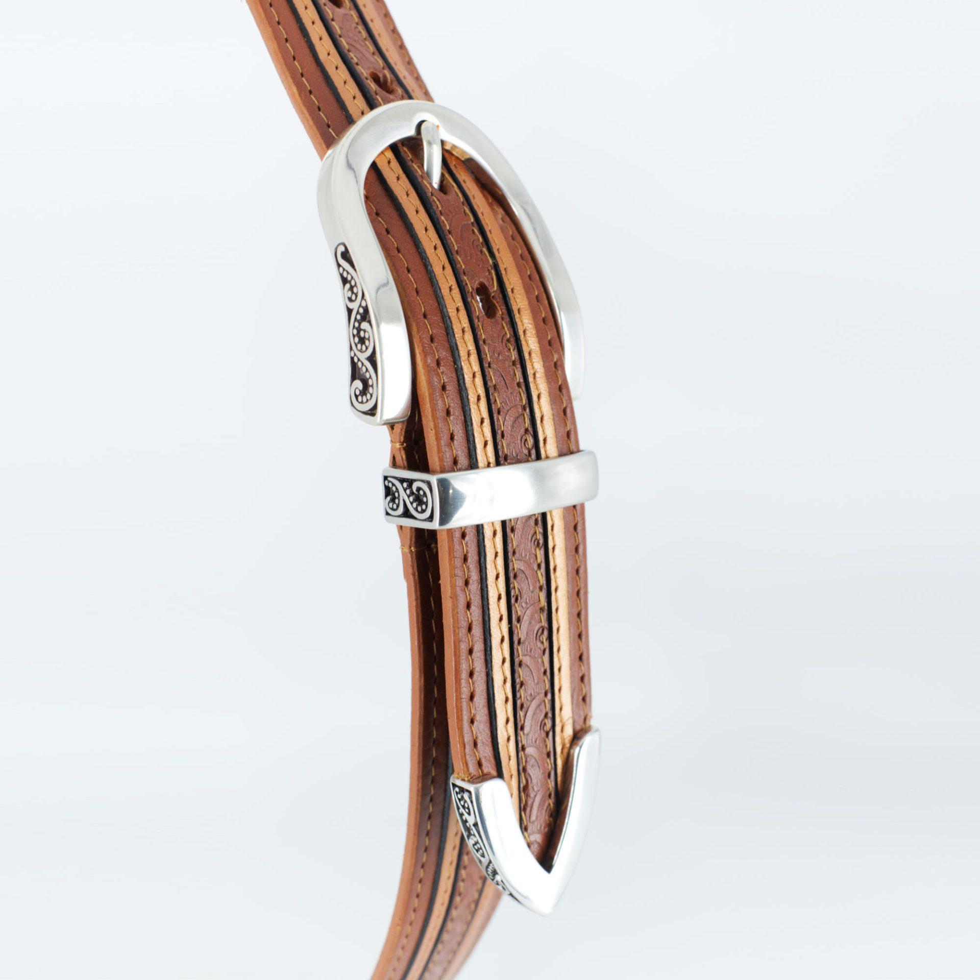 ceinture cuir Arlésienne london fond gris zoom