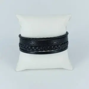 Bracelet cuir massalia noir