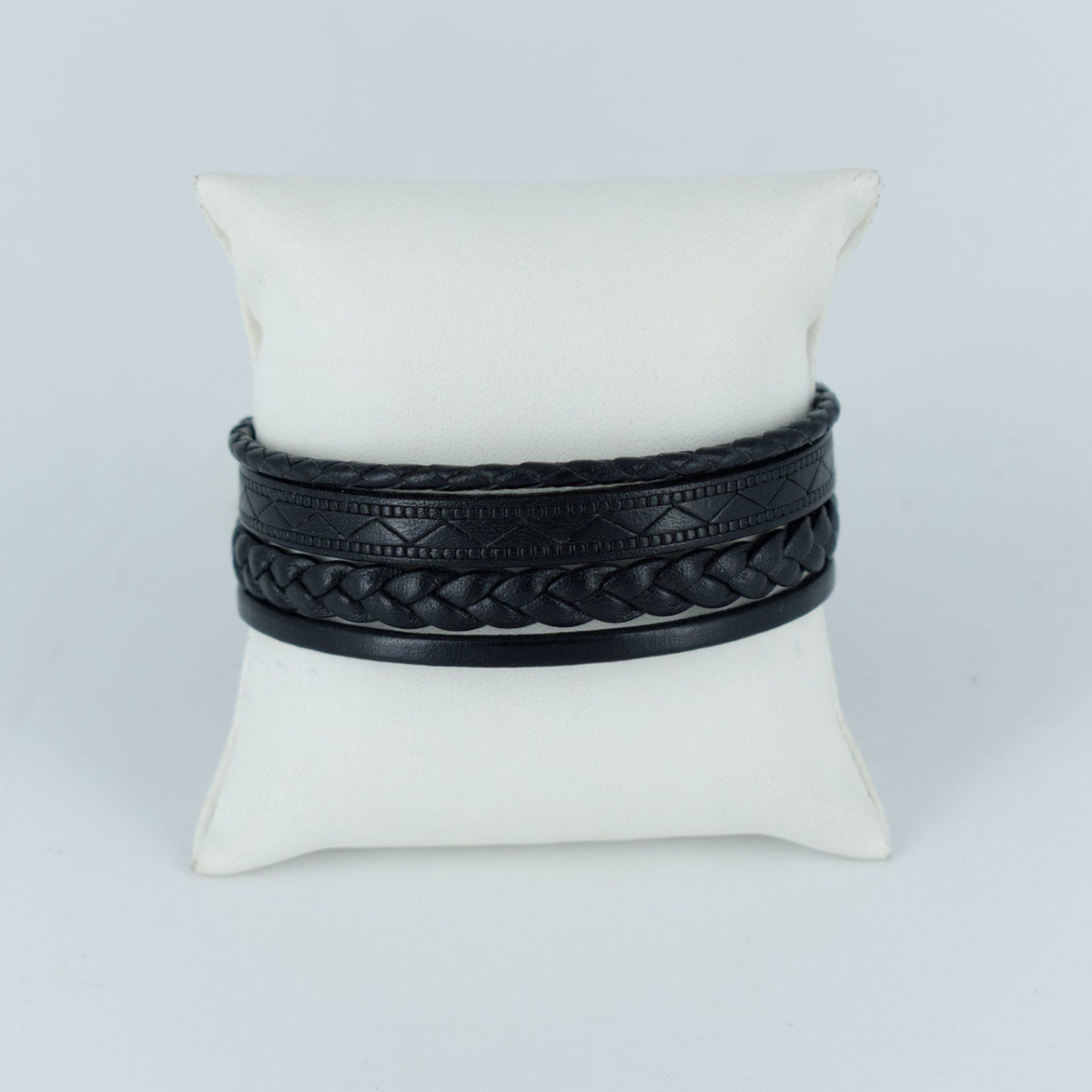 Bracelet cuir massalia noir