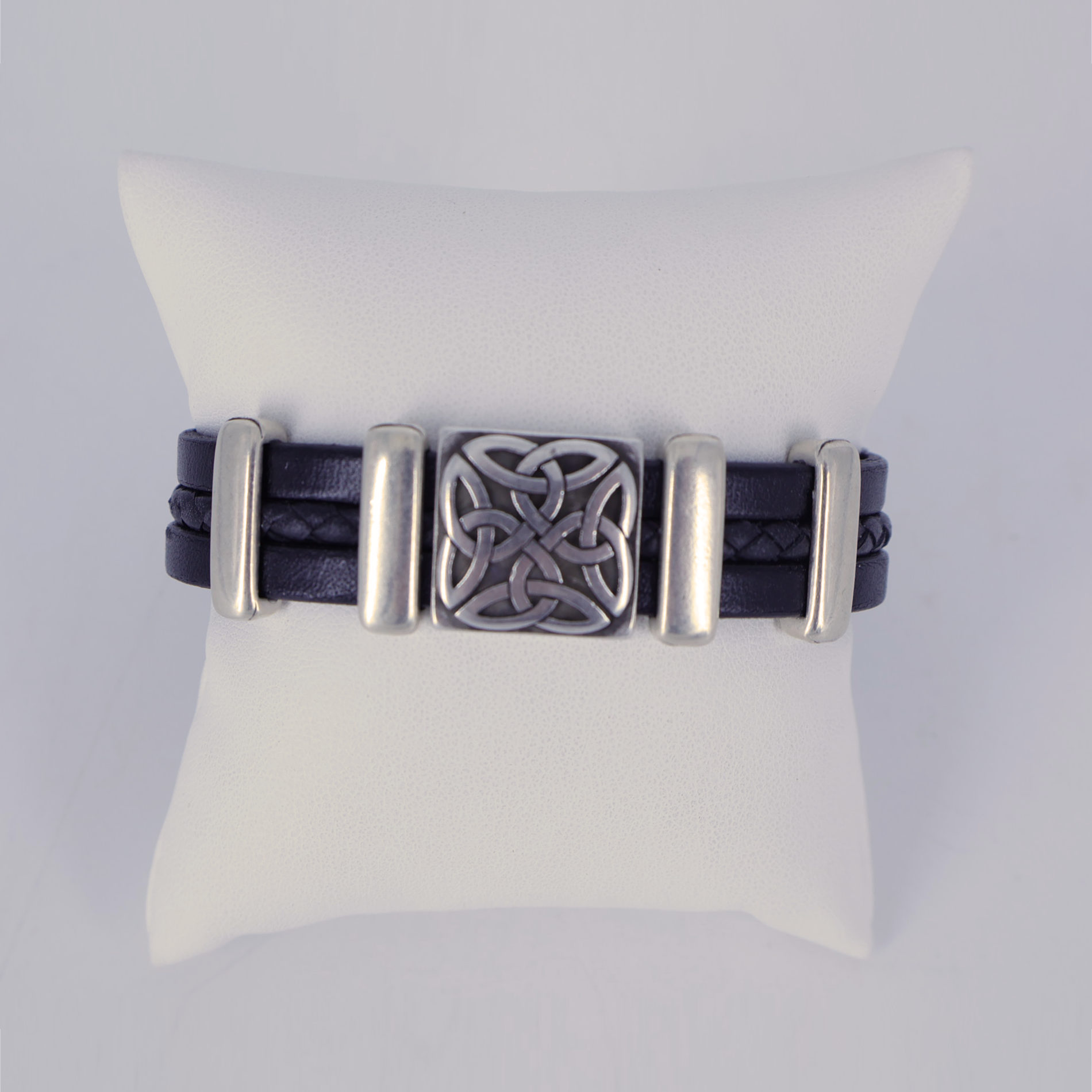 Bracelet cuir Celte noir